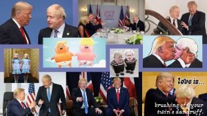 montage of Johnson and Trump pictured together