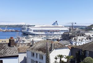 massive cruise ship in Falmouth to house police for G7