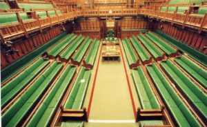 House of Commons chamber, empty.